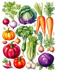 Colorful vegetable illustration