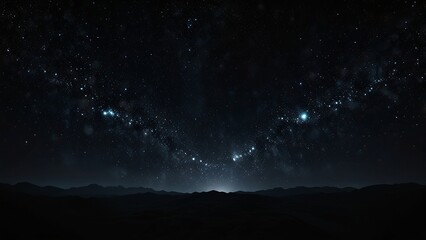 Cosmic Abyss: Dark Blue Universe with Distant Stars