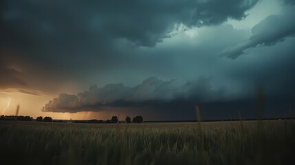 Stormy weather with lightning