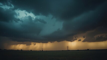 Stormy weather with lightning