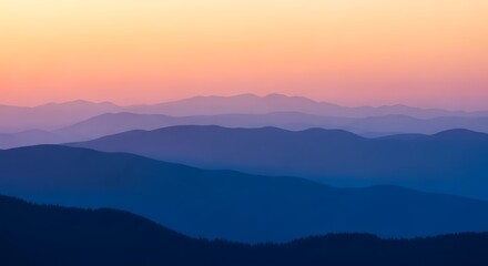 Fototapeta premium Misty Mountain Sunrise Panorama.