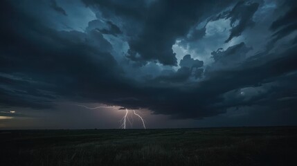 Storm clouds with lightning