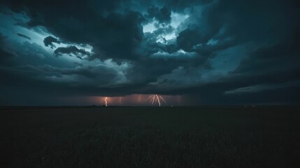 Storm clouds with lightning