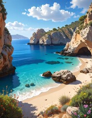 Coastal paradise scene