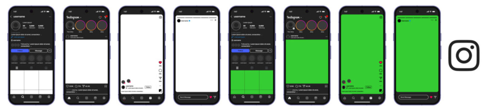 instagram new grid size template update. instagram mockup social media post template. Instagram Post Reels Story mockup template frame with Phone. network instagram app.