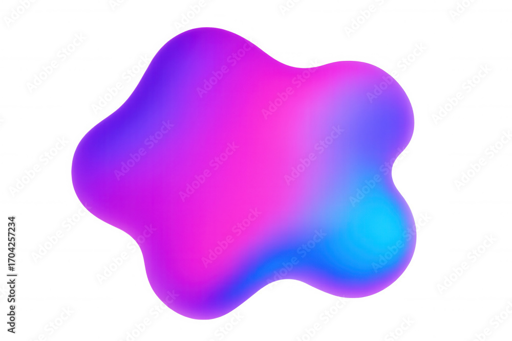 Poster gradient blob with smooth, flowing organic shape, floating on transparent background, perfect for co