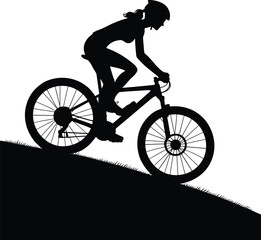 Fototapeta premium cycling in hill Total darkness background