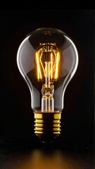 Close-up of a vintage-style incandescent light bulb