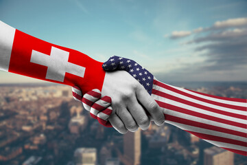Shaking hands Switzerland and_US