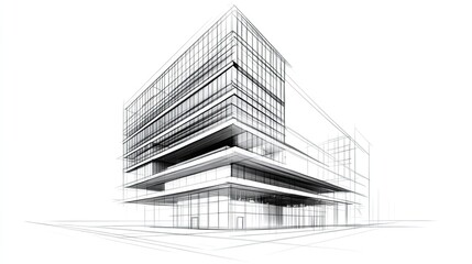 Fototapeta premium Modern architecture sketch design