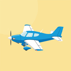 Vector design and illustration of a personal airplane for animation and motion graphics
