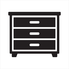 Dresser icon silhouette vector with white background