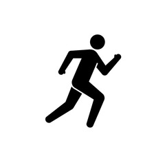 Running Figure Simple Black Icon for Fitness, Sports, and Activity Tracking