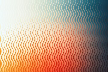 Wavy abstract background with a ribbed surface and a smooth gradient transition from vibrant orange to calming blue, creating a fluid visual