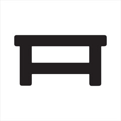 Coffee Table icon silhouette vector with white background