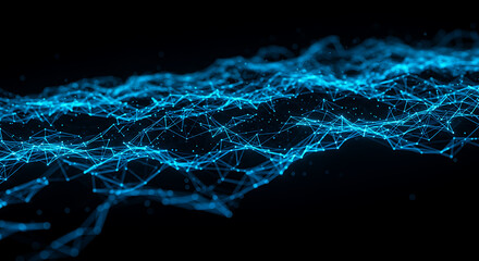Futuristic blue neon digital connections background
