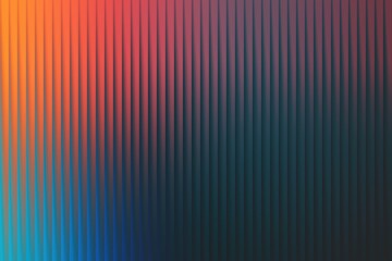 Vibrant abstract background with vertical ribbed texture transitioning from warm orange and red to cool blue and dark teal