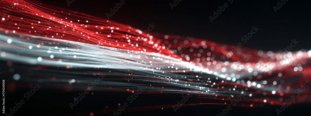 Aufkleber futuristic animated digital waves representing the flag of egypt in an abstract and colorful style