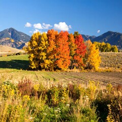 Autumnal landscape with vibrant foliage