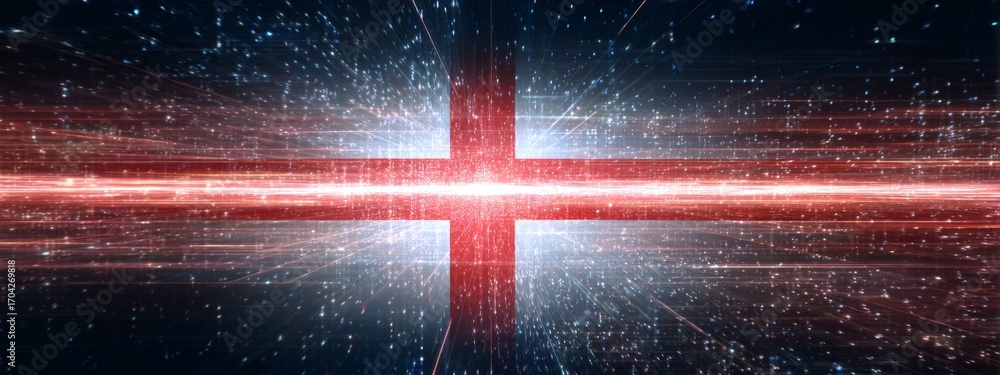 Poster futuristic animated visualization of a flag from georgia with vibrant waves and dynamic digital back