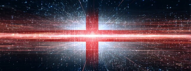 Futuristic Animated Visualization of a Flag from Georgia with Vibrant Waves and Dynamic Digital Background