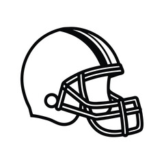Naklejka premium Black and white silhouette football helmet