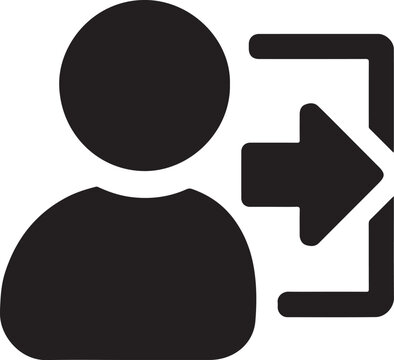 Silhouette login icon, user access vector EPS file, account, sign-in, and authentication symbol.