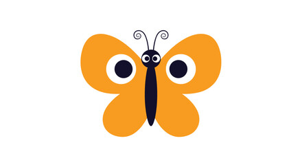 Fototapeta premium A simple and colorful butterfly illustration with big eyes.