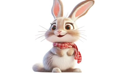 Cute cartoon rabbit adorable illustrated bunny character playful animal drawing children’s art illustration design isolated on white background
