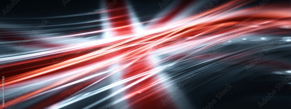 Poster futuristic animated jersey flag waves in dynamic digital design with vibrant colors and movement