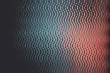 Wavy lines in a gradient of blue and coral create a rhythmic and flowing pattern with a sense of depth and movement