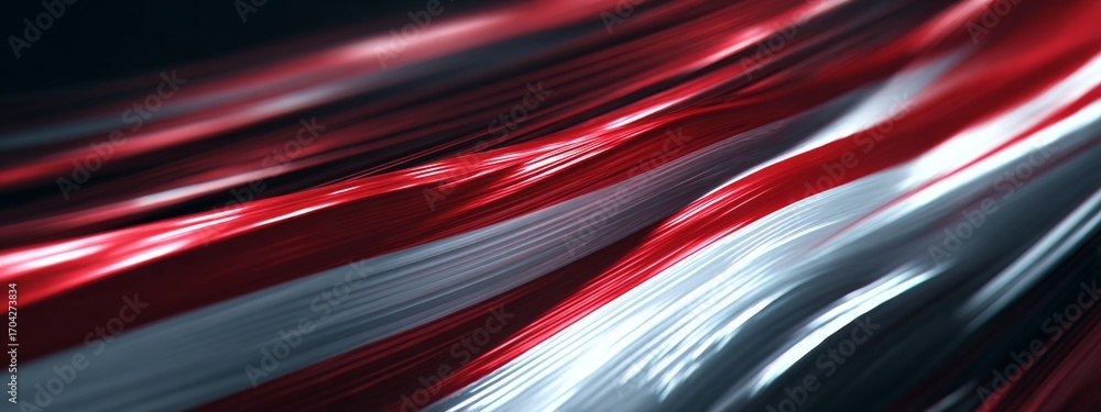 Poster futuristic digital animation of the monaco flag waves with red and silver textures in a modern aesth
