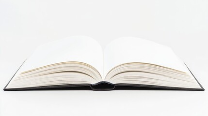Open book blank pages on white background