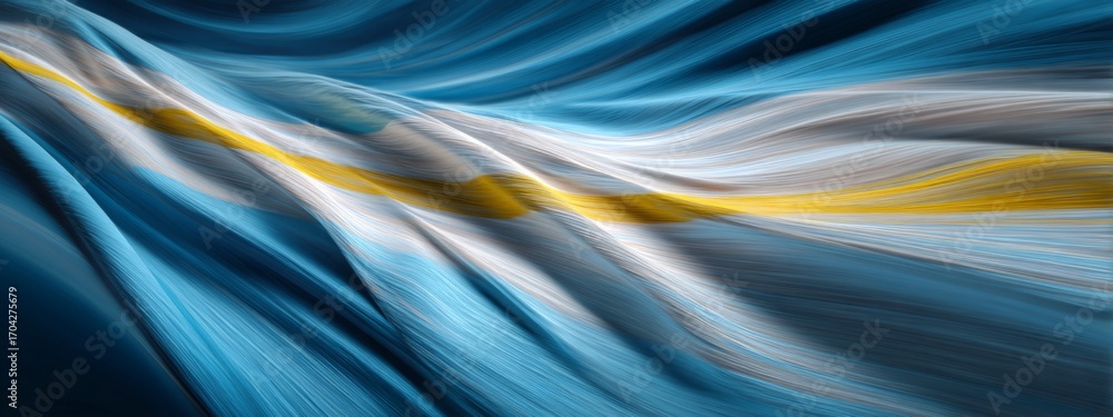 Poster Digital Abstract Representation of the Flag of Saint Pierre and Miquelon Waving in Soft Textures and Colors