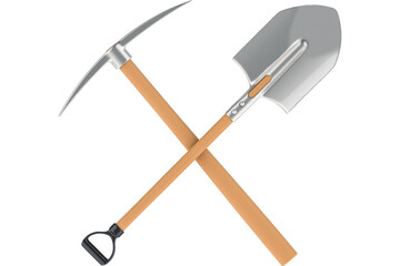 Crossed and pickaxe, transparent background
