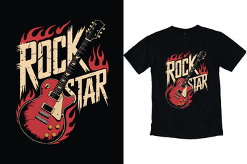 Rock Star t-shirt design, Party t-shirt design, music party t-shirt design, t-shirt design vector illustration.	