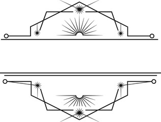 art deco, line divider, star frame, sunburst border, elegant frame, 