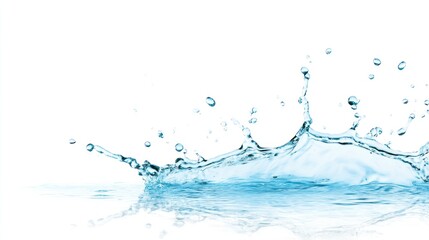Abstract blue water splash on white background