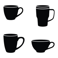 Obraz premium Mug Vector Illustration Collection Diverse Coffee and Tea Cup Designs for Beverage Art