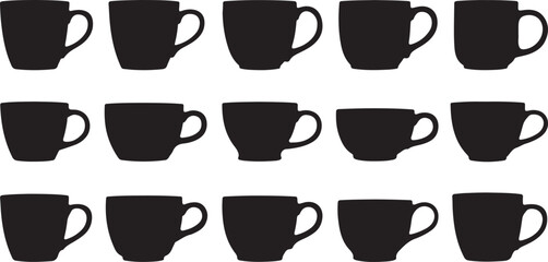 Coffee Cup Silhouette Vector Illustration Hot Drink Beverage Mug Cafe Restaurant