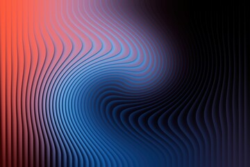 Abstract swirling pattern with vertical lines transitioning from red to blue and black gradient