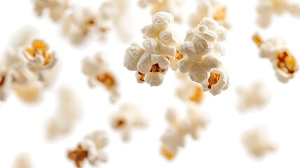 Popcorn flying isolated
