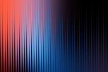 Abstract background with vertical ribbed texture transitioning from red to blue and black gradient