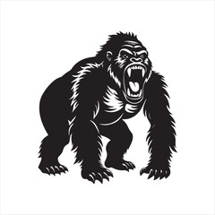 gorilla vector silhouette sketch art doodle idea concept illustration