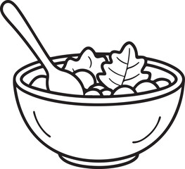 Bowl of soup cereal and yogurt illustration