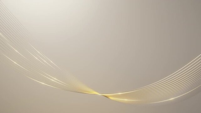 Elegant golden wave lines on soft beige background create a luxurious abstract design, ideal for premium branding, corporate visuals, or modern presentations.