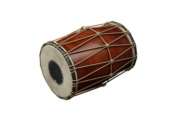 Traditional dholak drum with intricate lacing, perfect for cultural events and musical inspiration