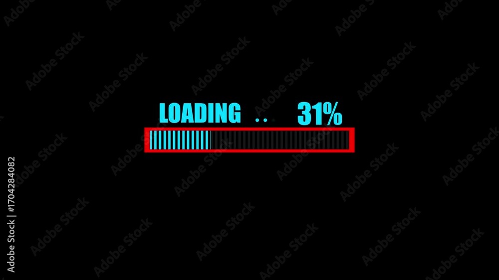 Aufkleber cyan loading bar and percentage on black background keywords: loading bar, progress bar, progress in