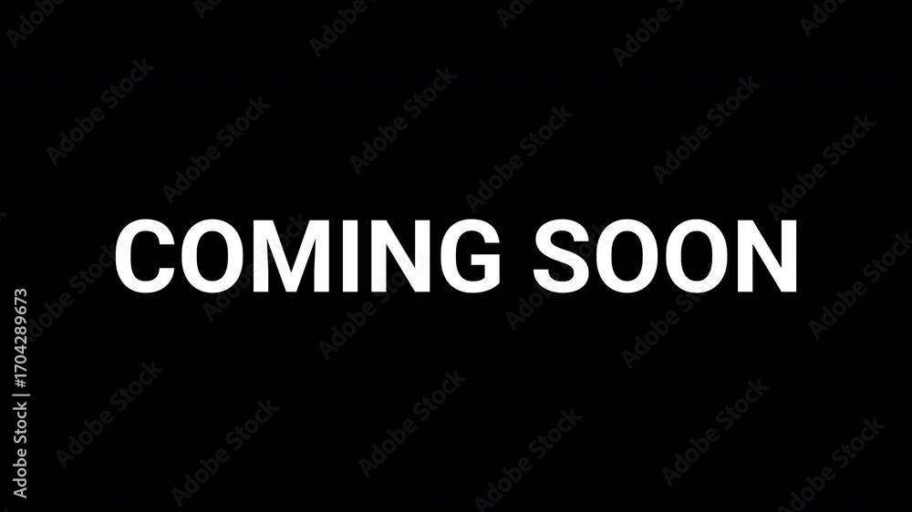 Aufkleber dynamic abstract animation revealing the text coming soon in a stylish manner. 4k animated text vide
