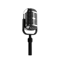 Fototapeta premium Vintage microphone isolated on transparent background